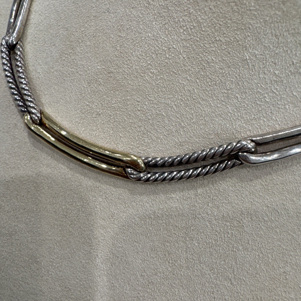 David Yurman Labyrinth necklace in sterling silver and 14k yellow gold - Picture 4 of 4